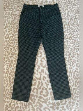 Hollister Ultra HR Dark Green Houndstooth Pull On Pants with Pockets Size Large